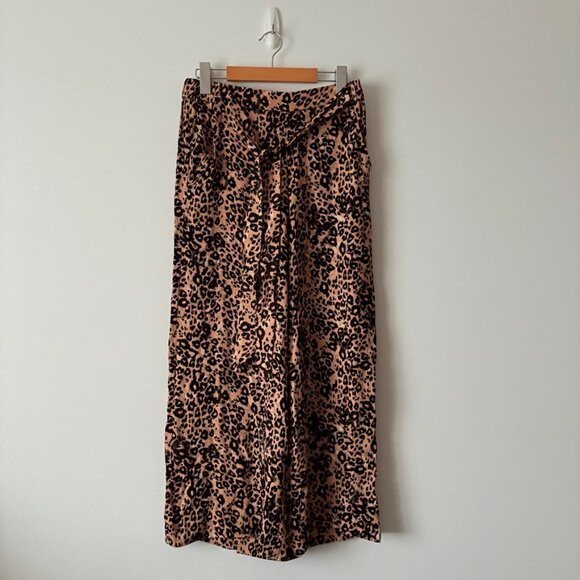 Aritzia Wilfred High Rise Faun Wide Leg Leopard Print Pants Size Medium - Picture 4 of 8